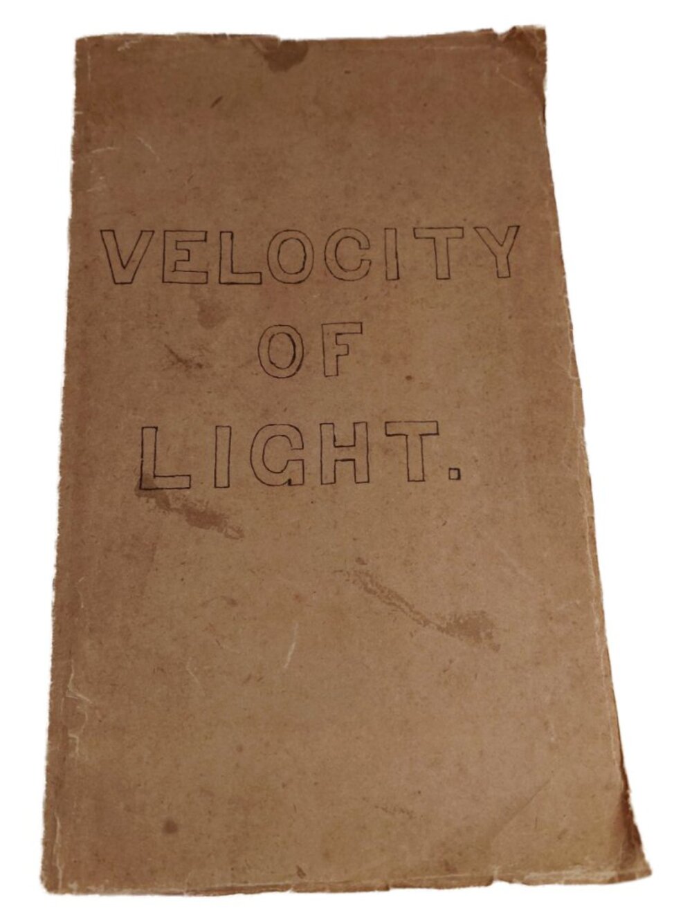 Velocity of Light by Albert Abraham Michelson - Copy of Handwritten 1878 Report
